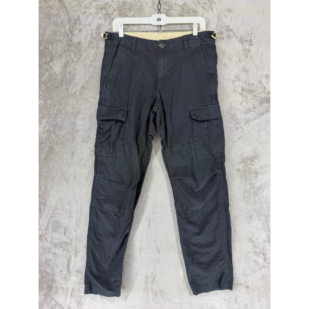 Carhartt WIP Aviation Pant Mens 30x32 Slim Tapered Dark Navy Ripstop EUC